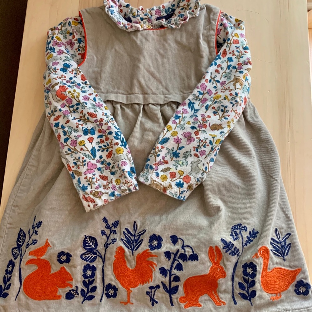 Boden Woodland Pinnie & Blouse Set
